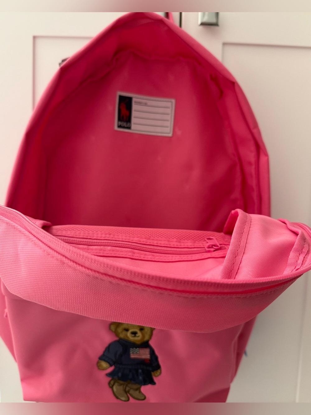 NWT Polo Ralph Lauren Pink Polo Bear Backpack - Picture 10 of 15